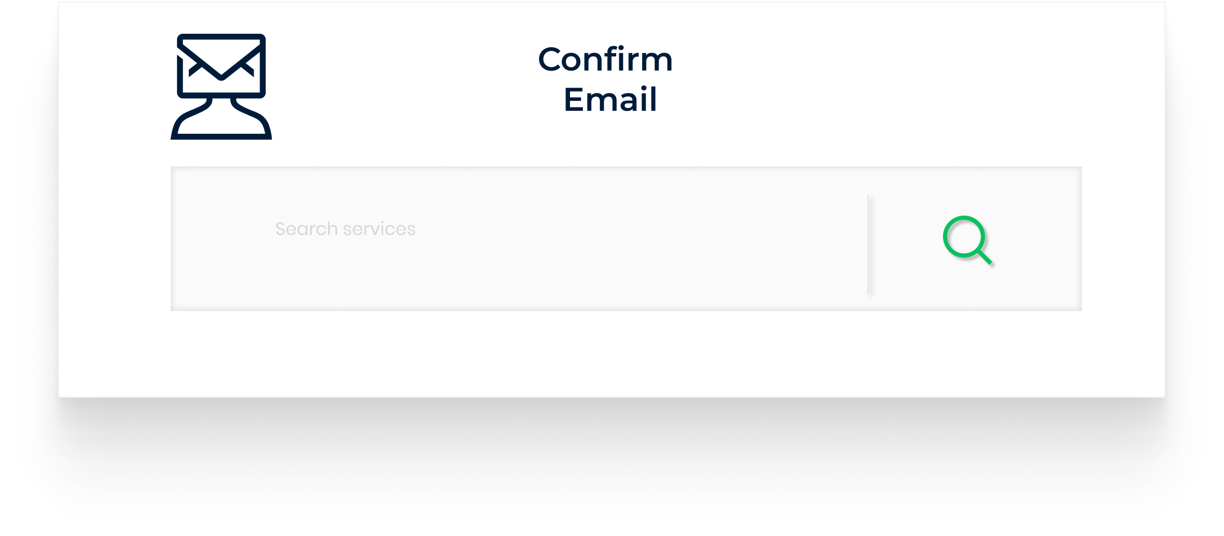 Email confirmation screen