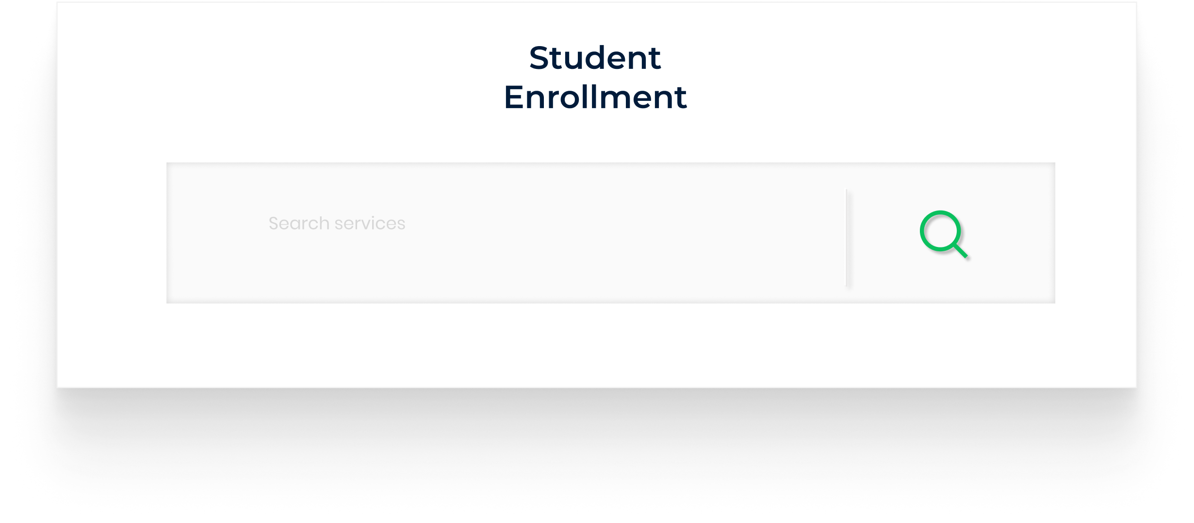 Student enrollment screen