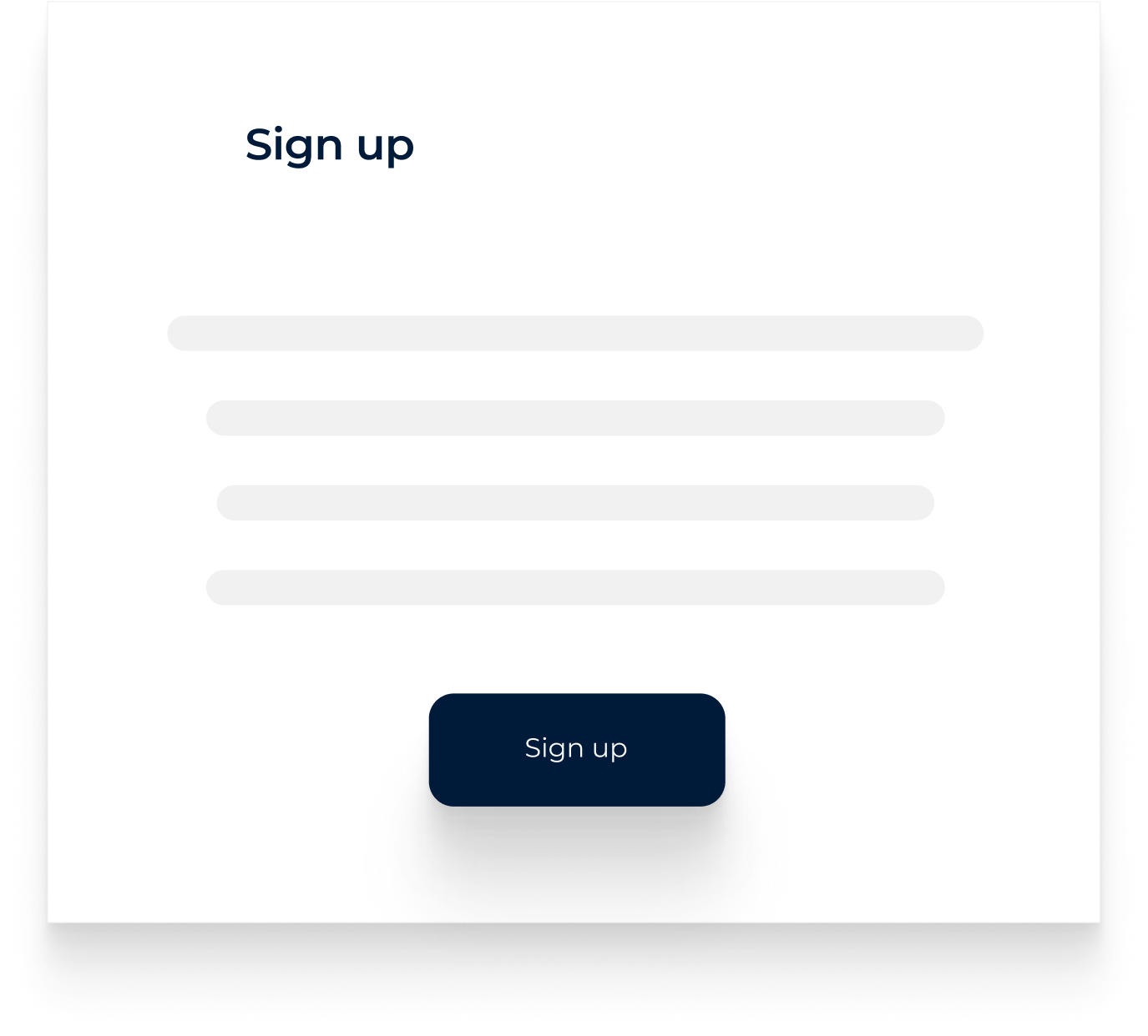 Sign up screen